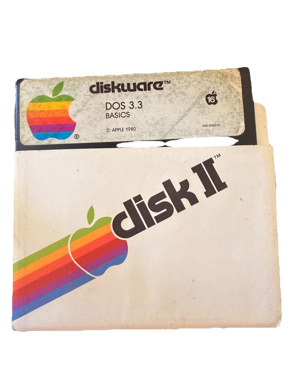 Vintage Apple DOS 3.3 Diskware Set – System Master + BASICs – w/ Sleeves