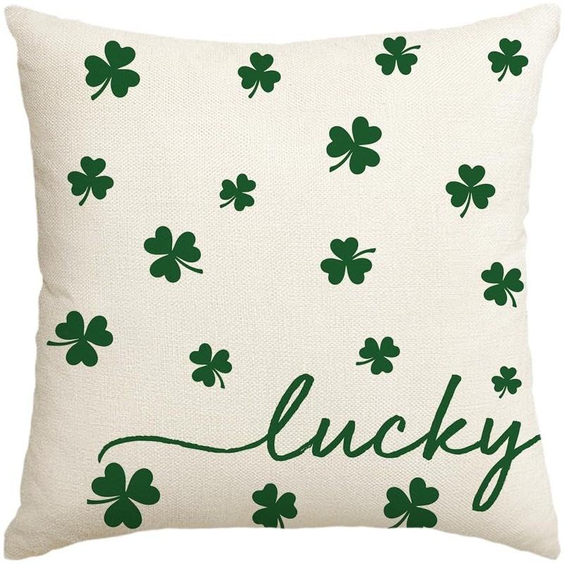 2D Pillow CaseLucky Clover St. Patrick's Day Pillowcase Modern Style