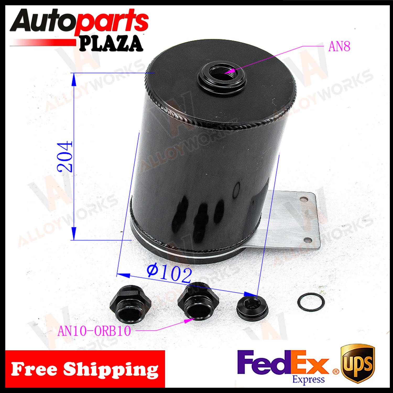 Aluminum Recovery Tank Open Loop 8 in Tall 4 in Diameter 10 NEW UPGRADE US