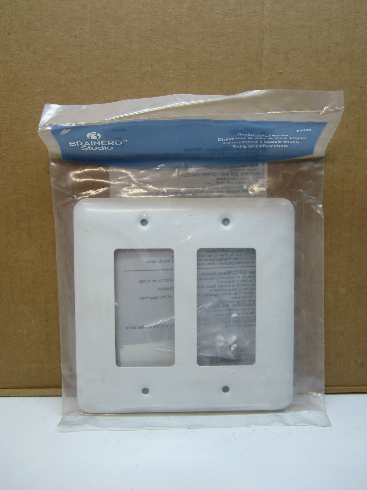 Brainerd White Steel Double 2 Rocker Gang Wall Plate Wallplate 64088