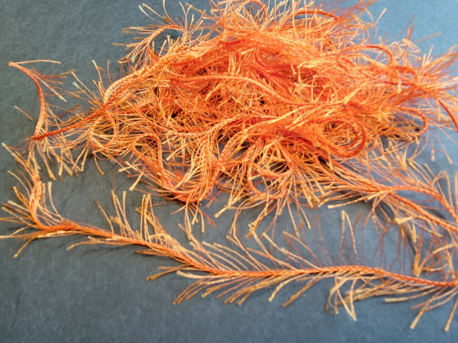 4  Yards ORANGE Crystal Ice Hackle Feather Replacement Fly Tying