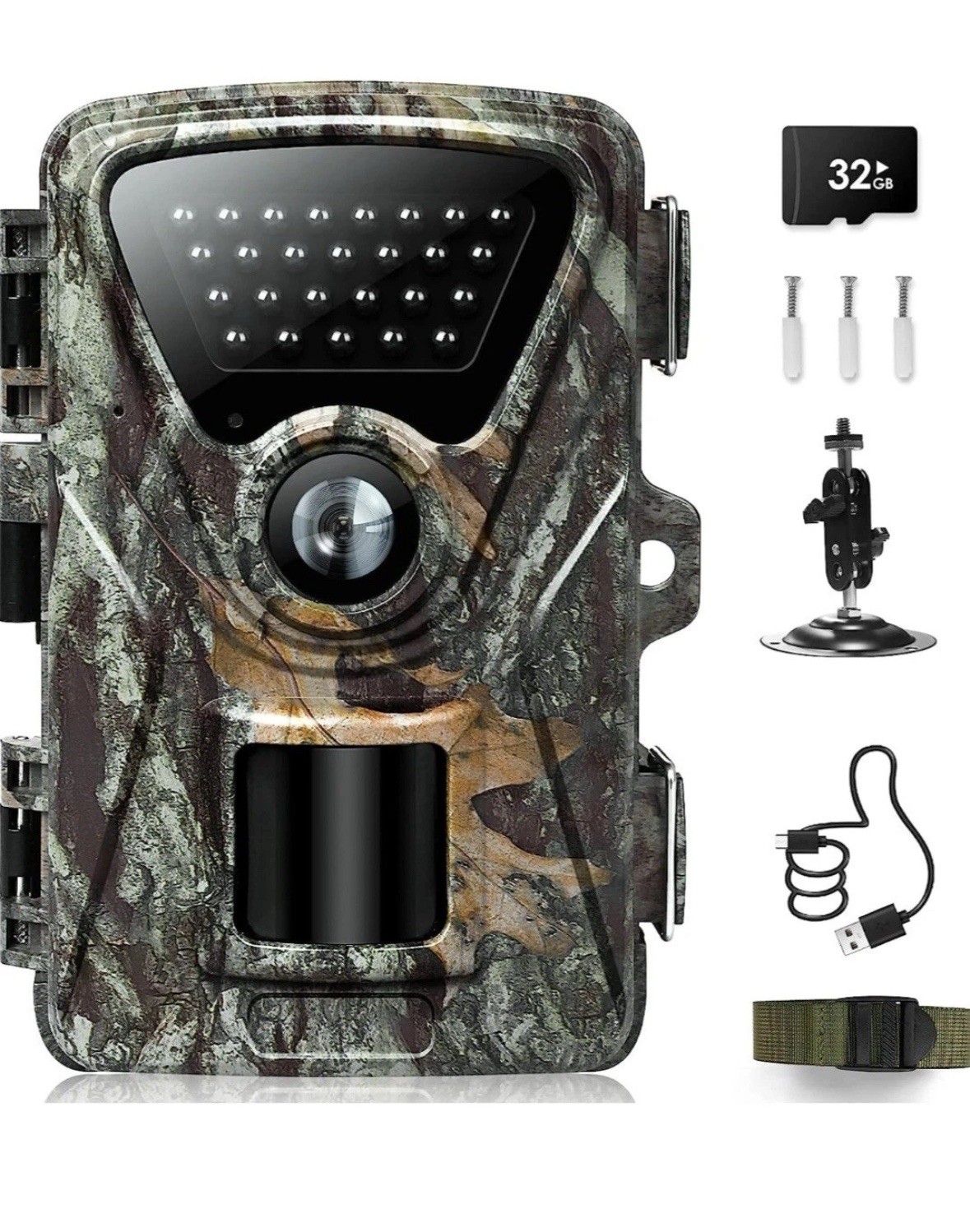 28MP  Trail Camera 2.7K Ultra HD 20m Night Vision IP66 Waterproof PIR 90°