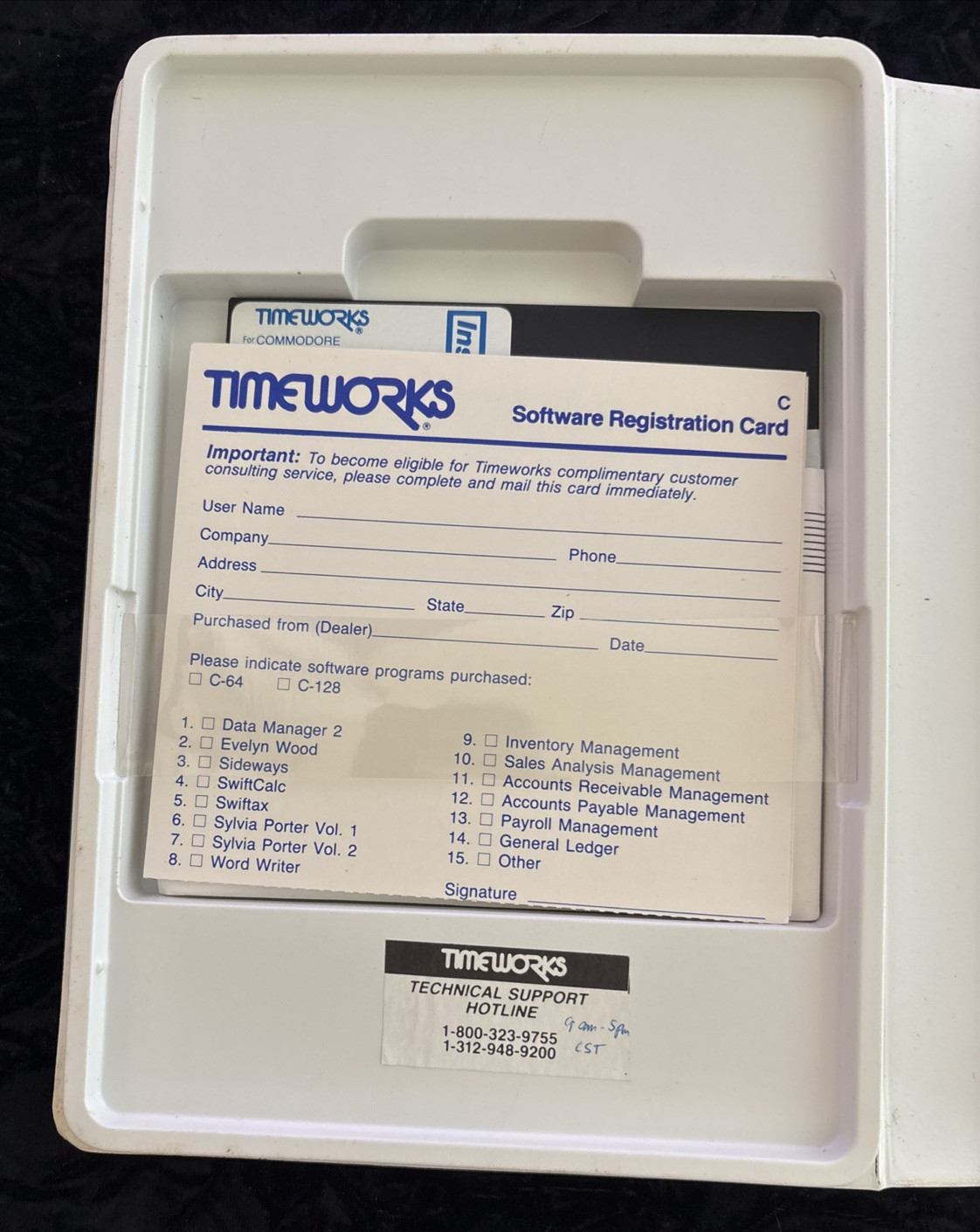 SwiftCalc 128 with Sideways | Timeworks 1983 | Commodore | Untested