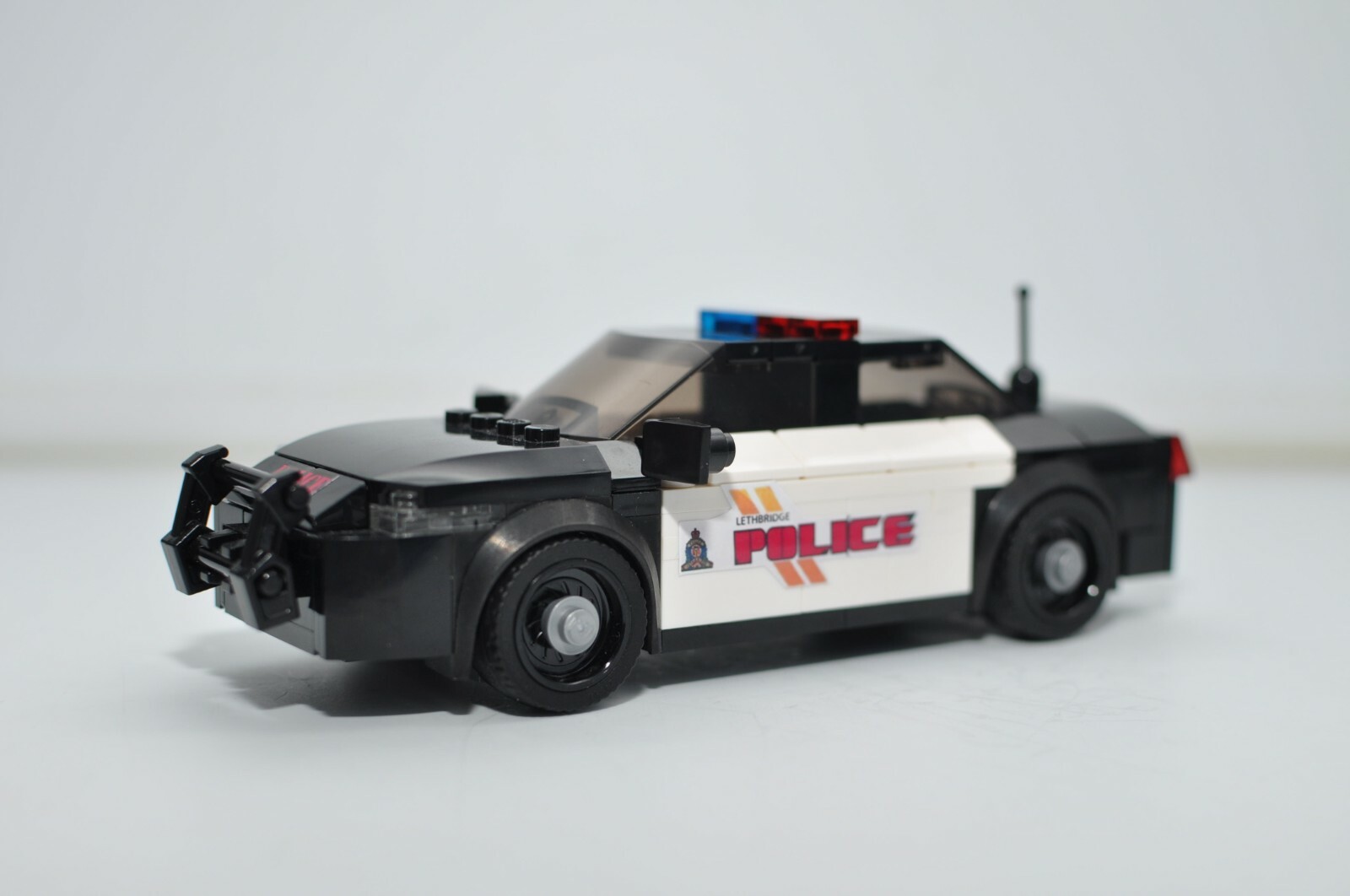 Custom Black and White Police car Toy Model Built compatible with LEGO® Bricks