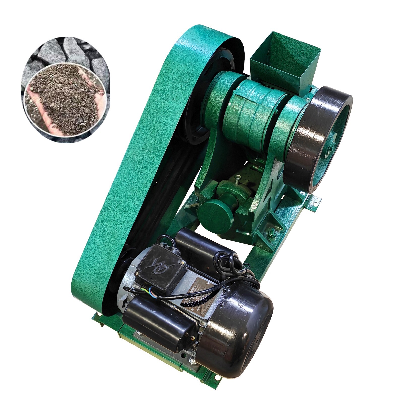 Heavy-duty Jaw Crusher 2.36x3.93" Feed Size Stone Rock Ore Crushing Machine 220V