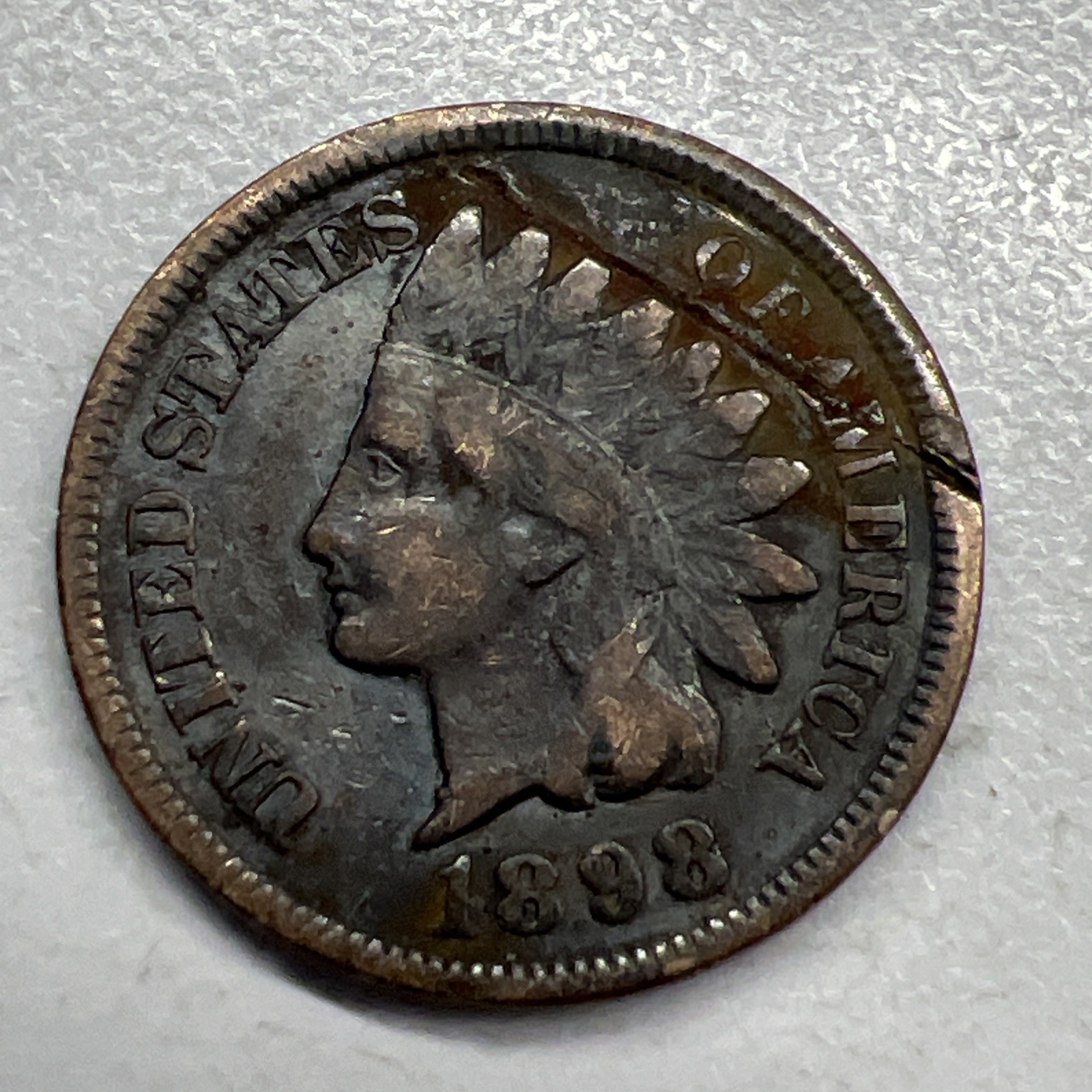 1898 Chocolate Indian Head Penny Cent. Actual Coin. Shop For Indian Heads Here