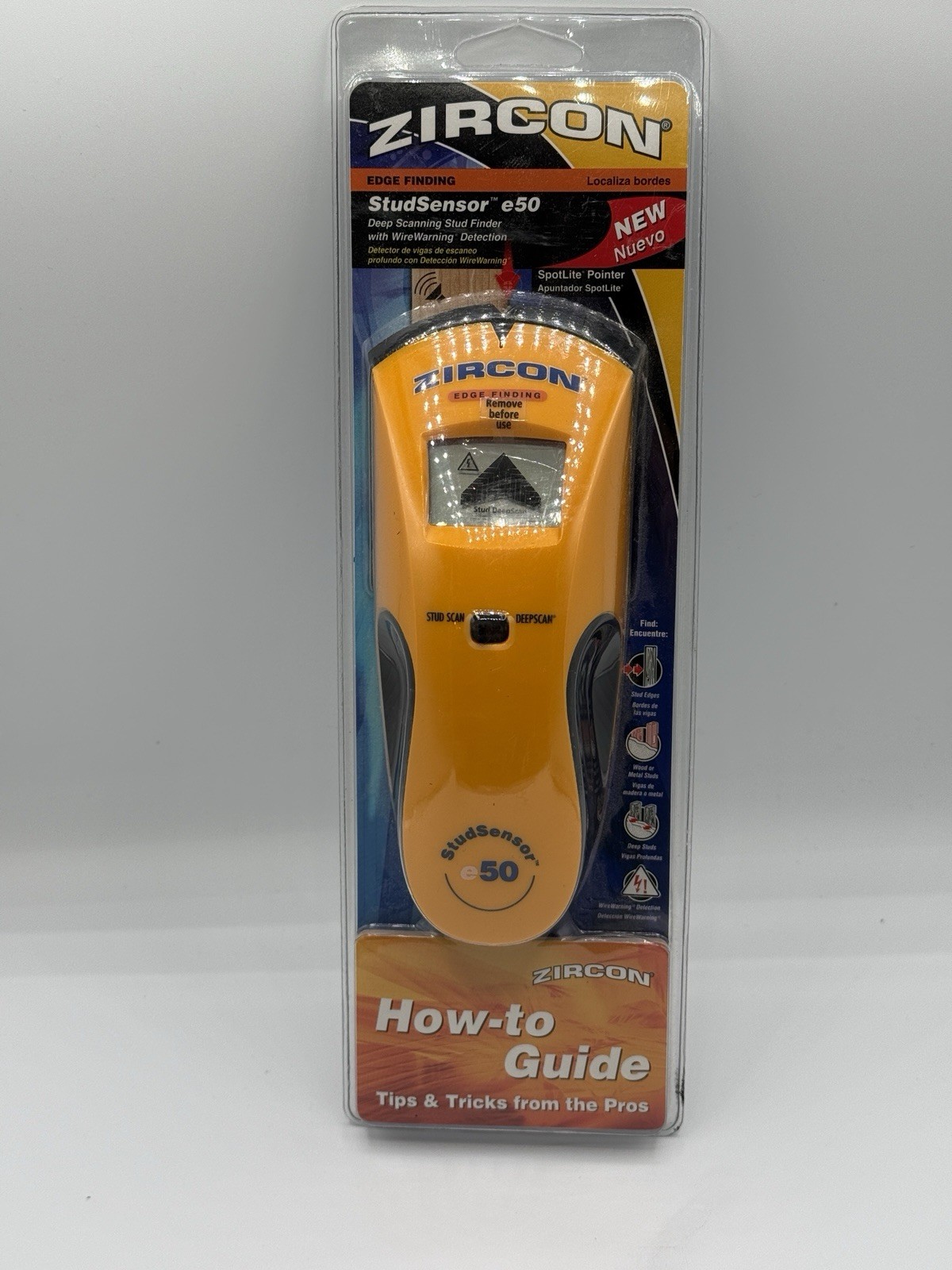 Zircon E50 Edge Finding StudSensor Deep Scan Stud Finder Wire Warning LCD D4