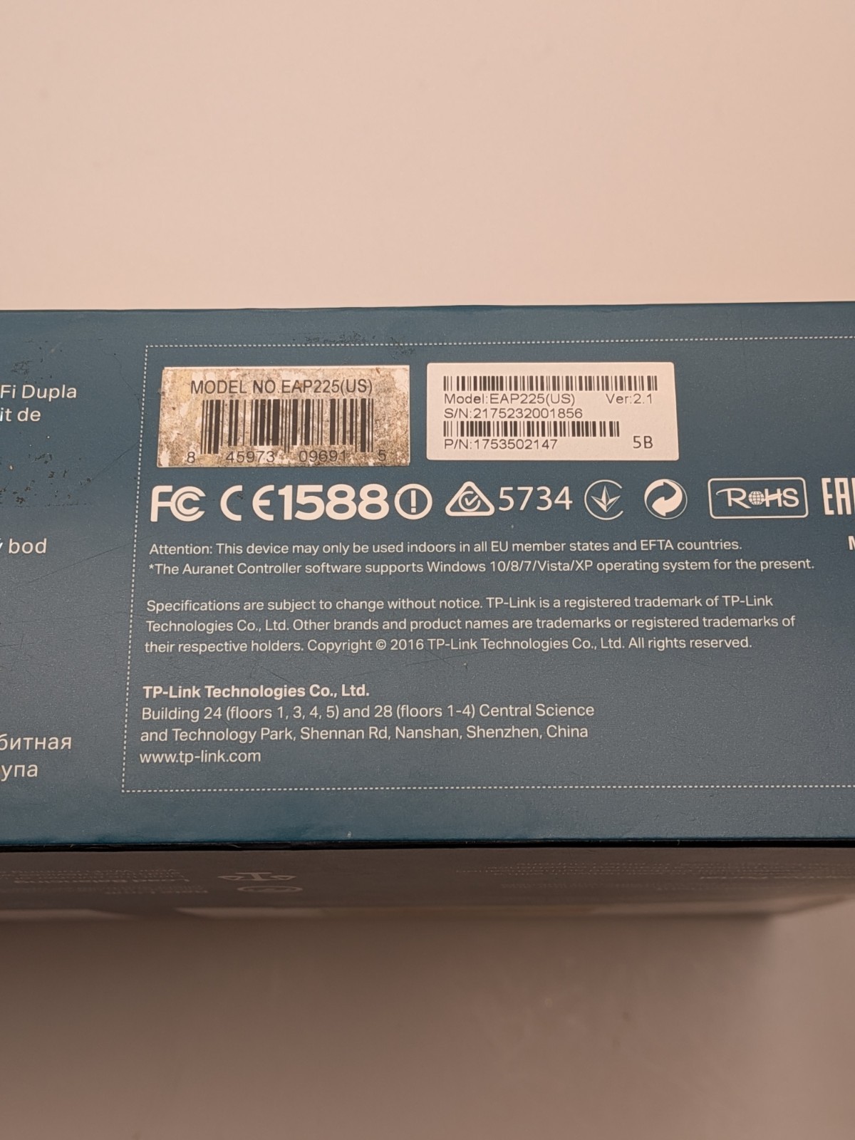 TP-Link AC1200 Wireless Dual Band EAP225(US) Gigabit Ceiling Mount Access Point