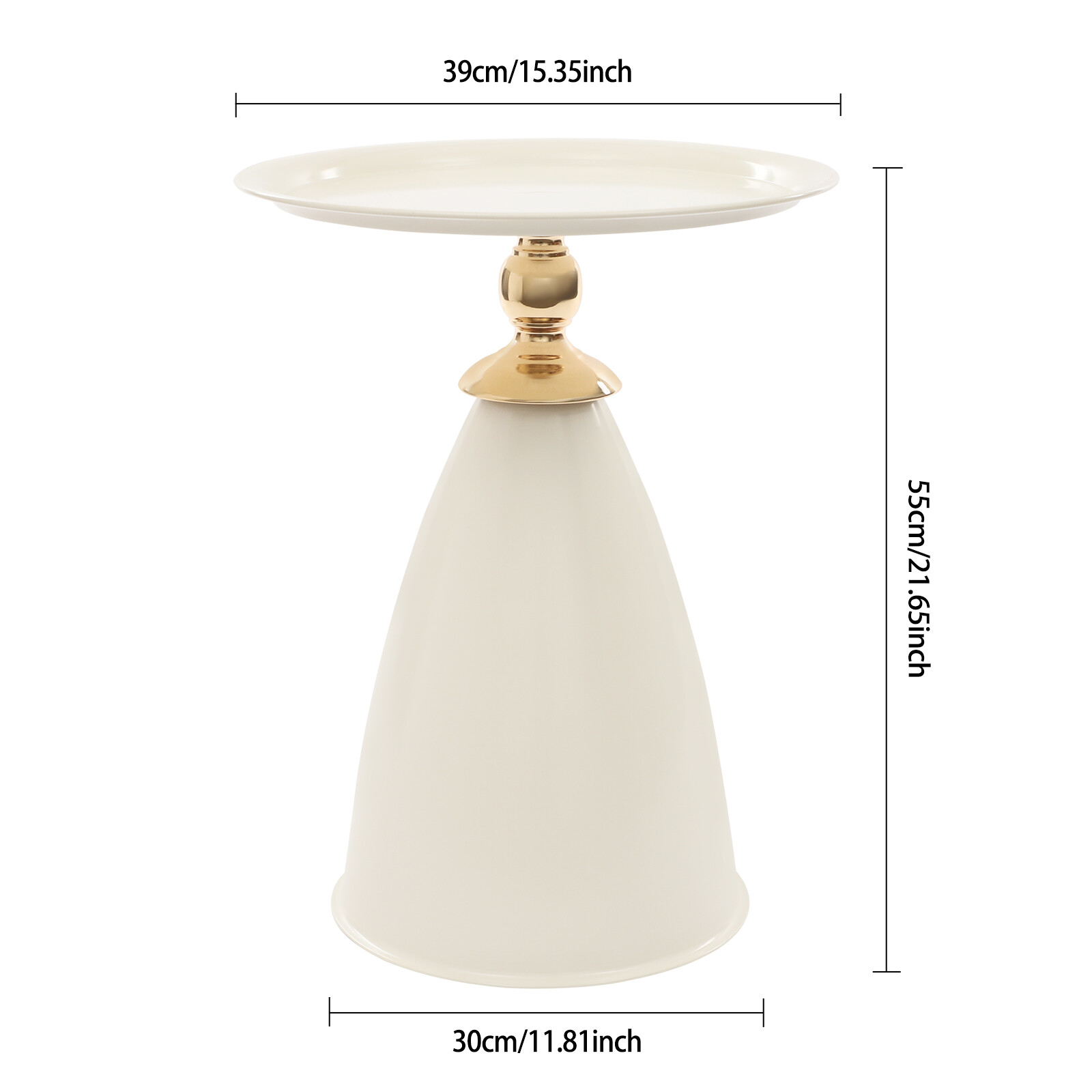 Small Round Side Table 55cm Side Table for Small Spaces Modern Couch End Table