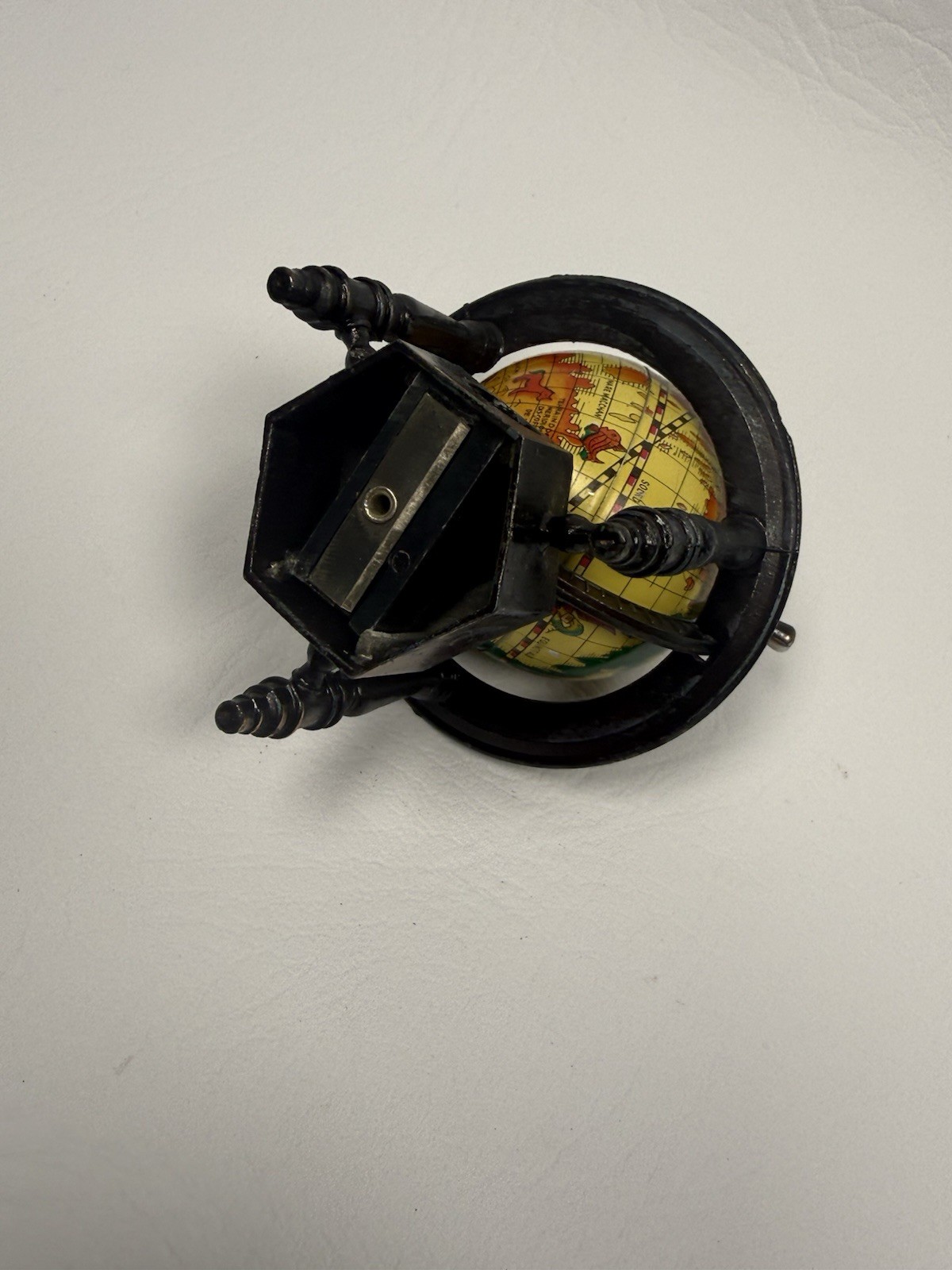 Vintage Die Cast Miniature Globe Pencil Sharpener