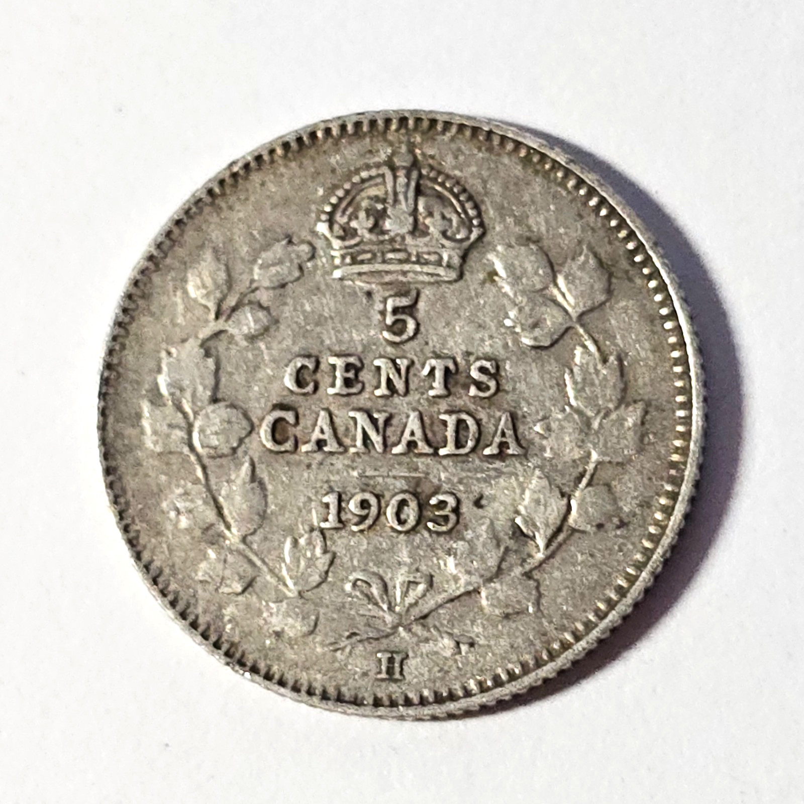1903 H - SMALL H - Canada 5 five cents SILVER - COMBINE to SAVE - C5-432