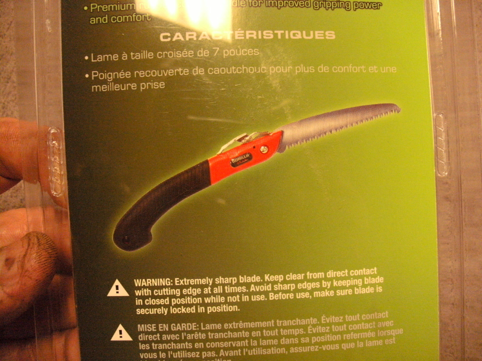 Gorilla Gear Compact Trimming Saw , 7" Double Cut Blade, Rubber Coated Handle