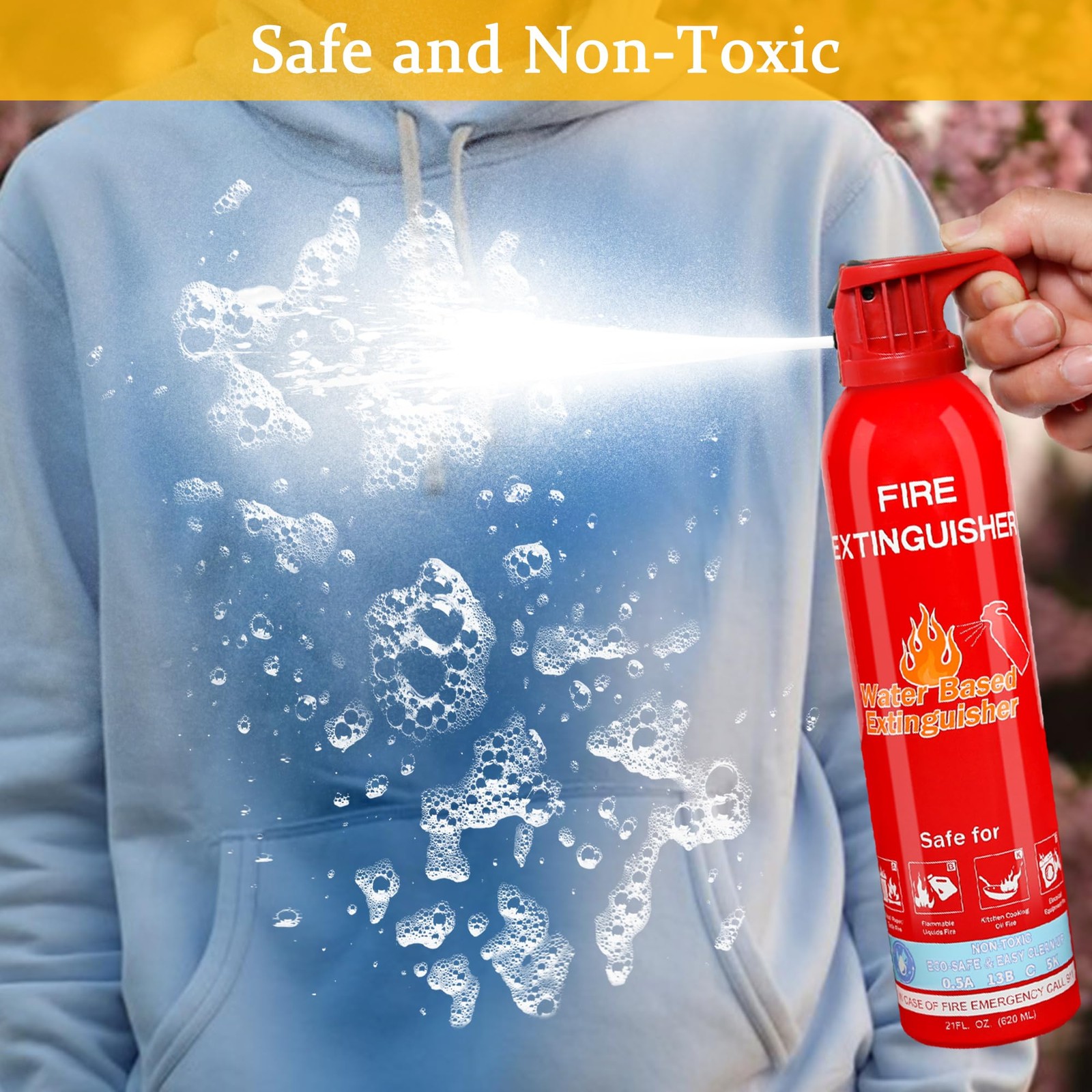 Fire Extinguisher for Home with Mount, 2 Pack Upgraded 8-in-1 Portable Fire E...