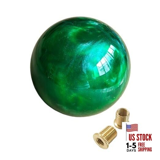 Marble Style Round Ball Gear Shift Knob with 3 Adapters M8x1.25 / Emerald