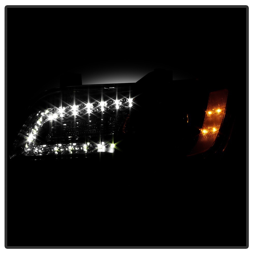 For 2015-2023 Chrysler 300 Black Halogen Headlight LED DRL Projector Driver Side