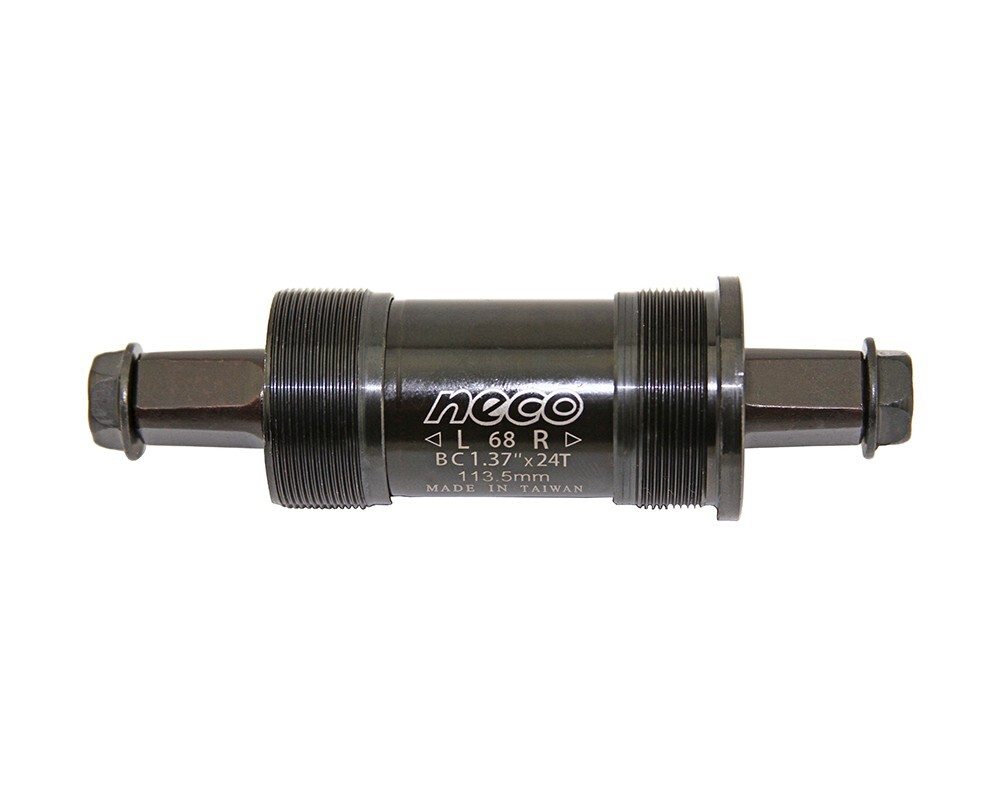 NECO Bicycle Bike Bottom Bracket Cartridge Square Set 68mm 113.5mm Black.