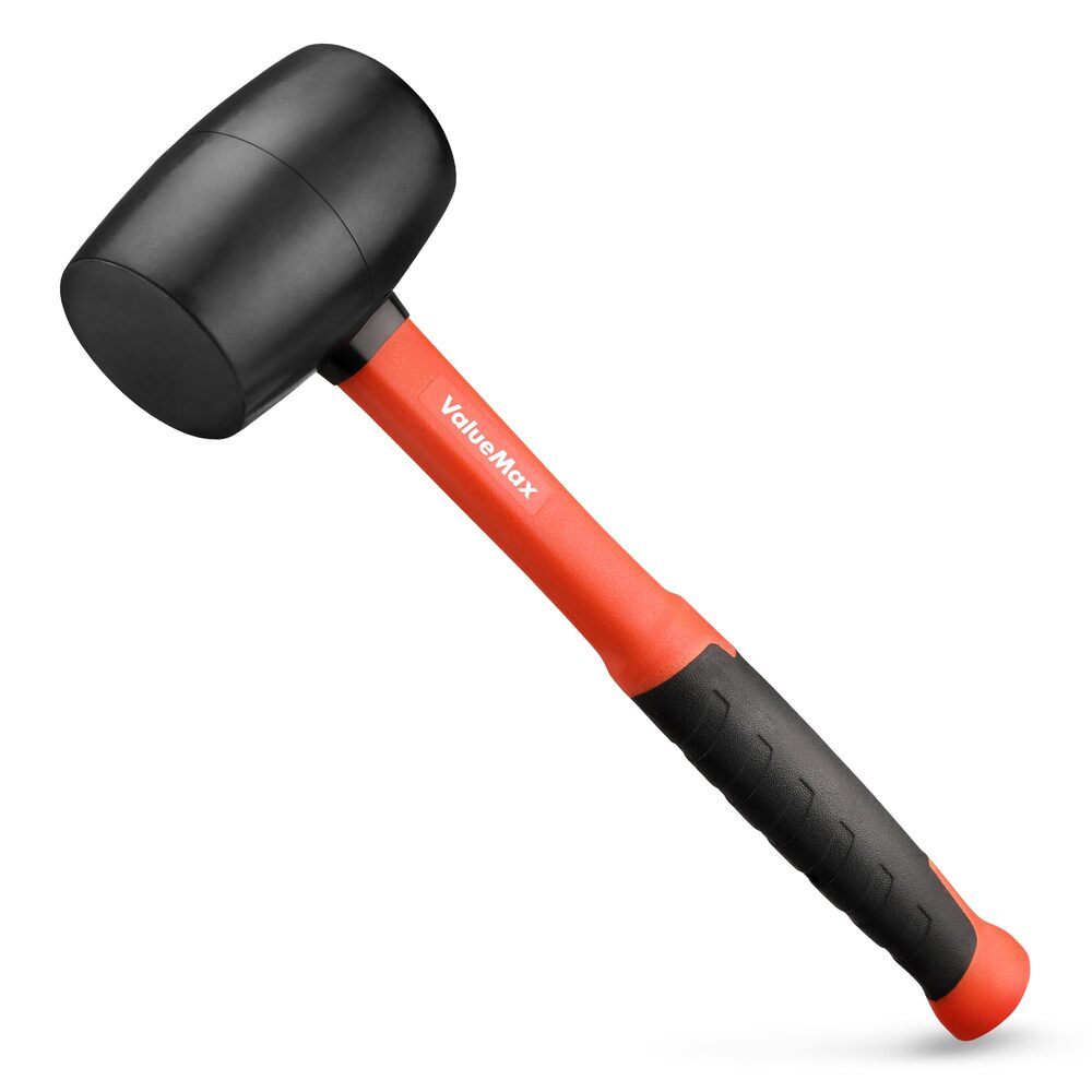 ValueMax 16oz Rubber Mallet Hammers Double-Faced Soft Mallet w/Fiberglass Handle