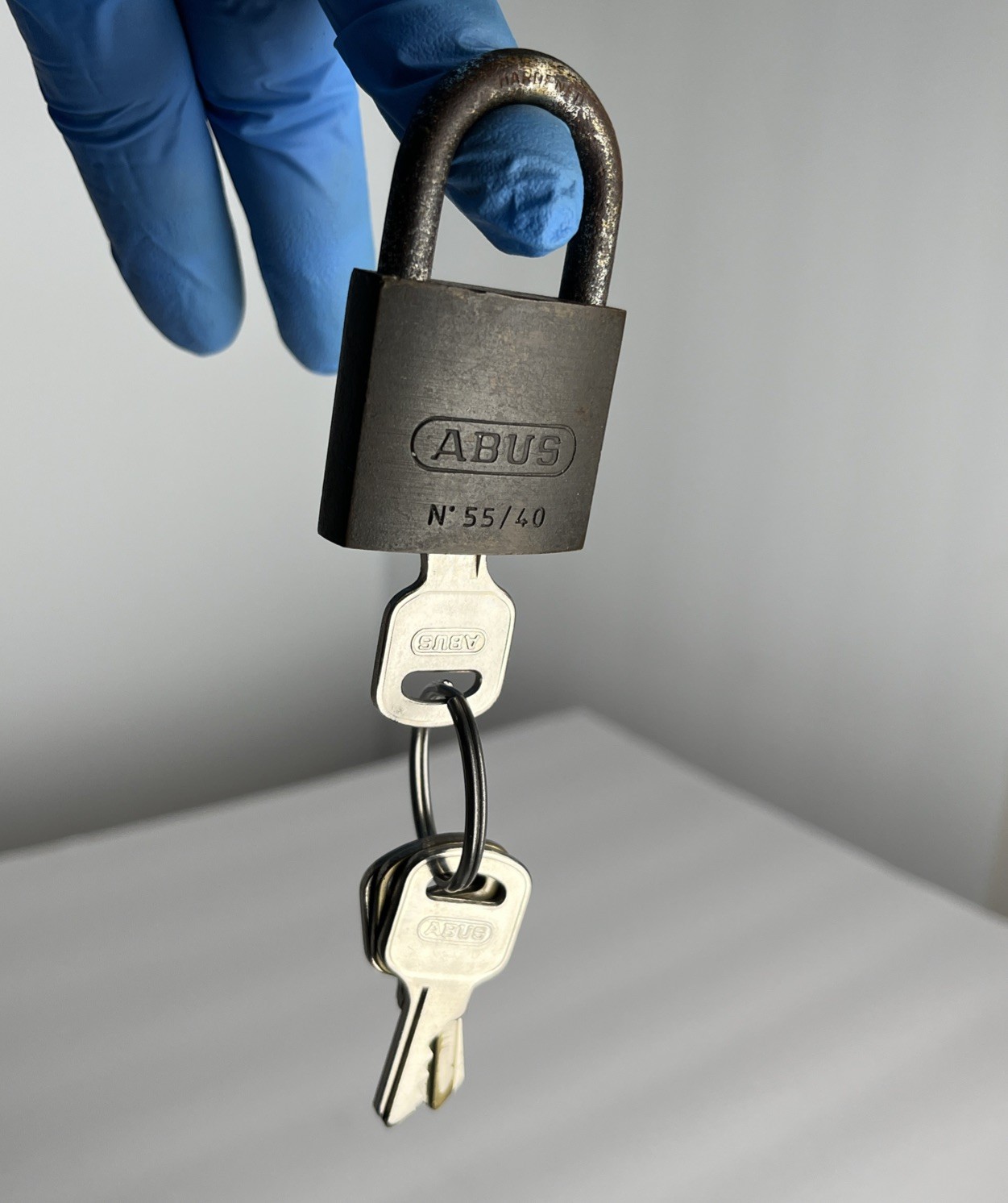 Vintage Abus N 55/40 Kd Padlock, w/ 4 Keys, Brass (some Corrosion) TESTED WORKS
