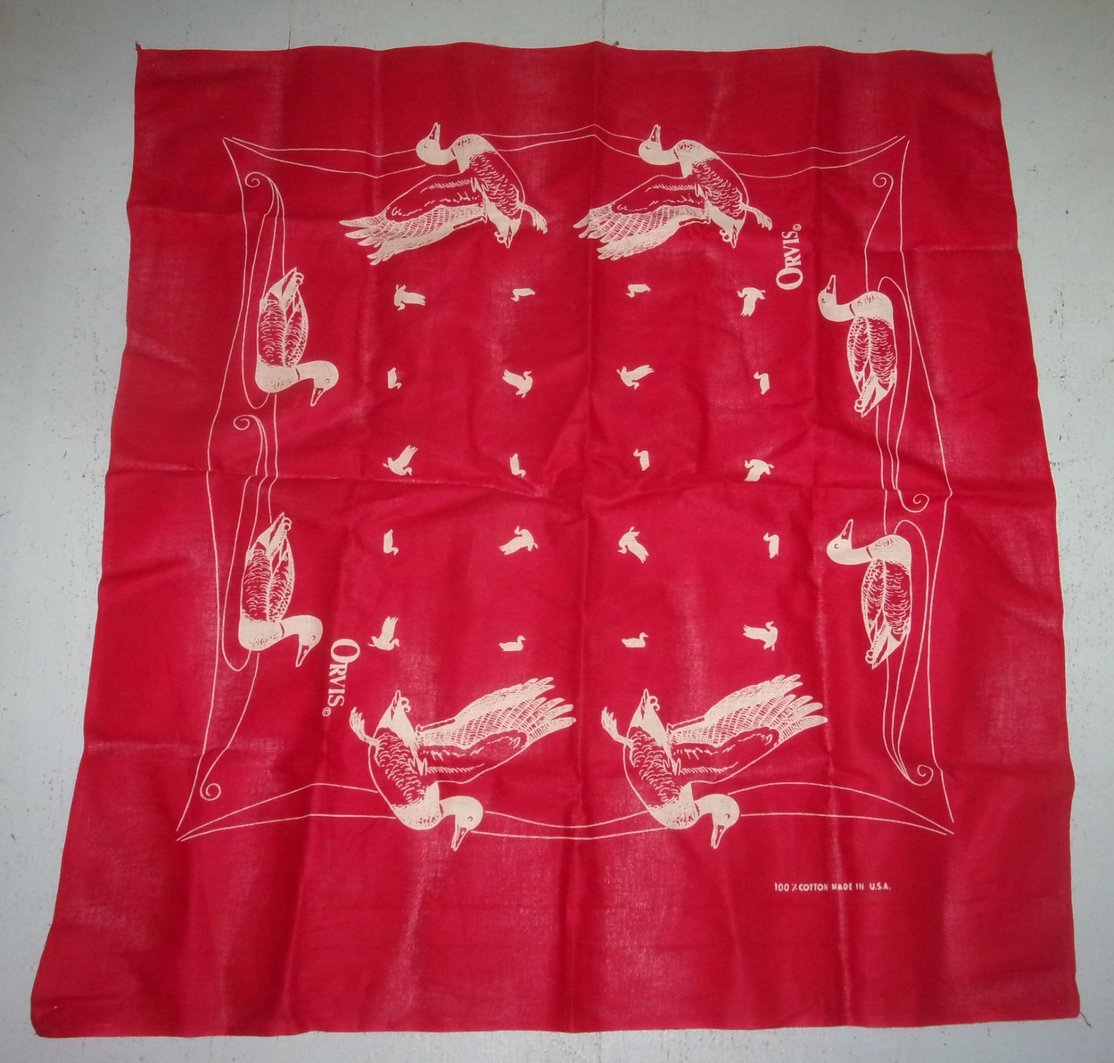 Orvis Red Duck Hunting Bandana Handkerchief