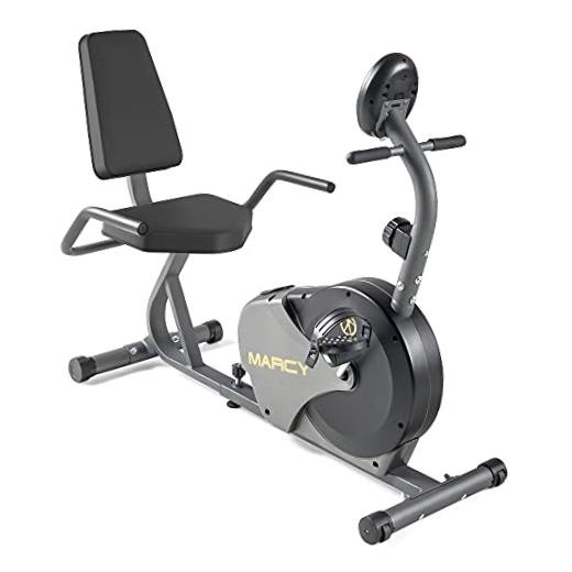 Magnetic Recumbent Bike with Adjustable 11.00 x 22.00 x 31.00" - Black/Grey