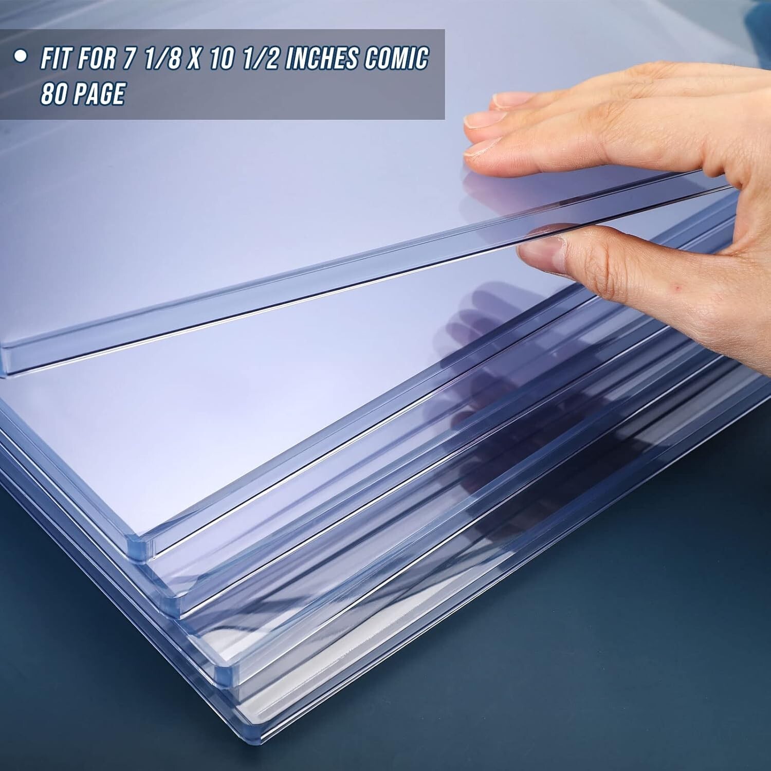 Comic Book Display Case Set, Include Comic Book Sleeves and Clear Plastic Easels