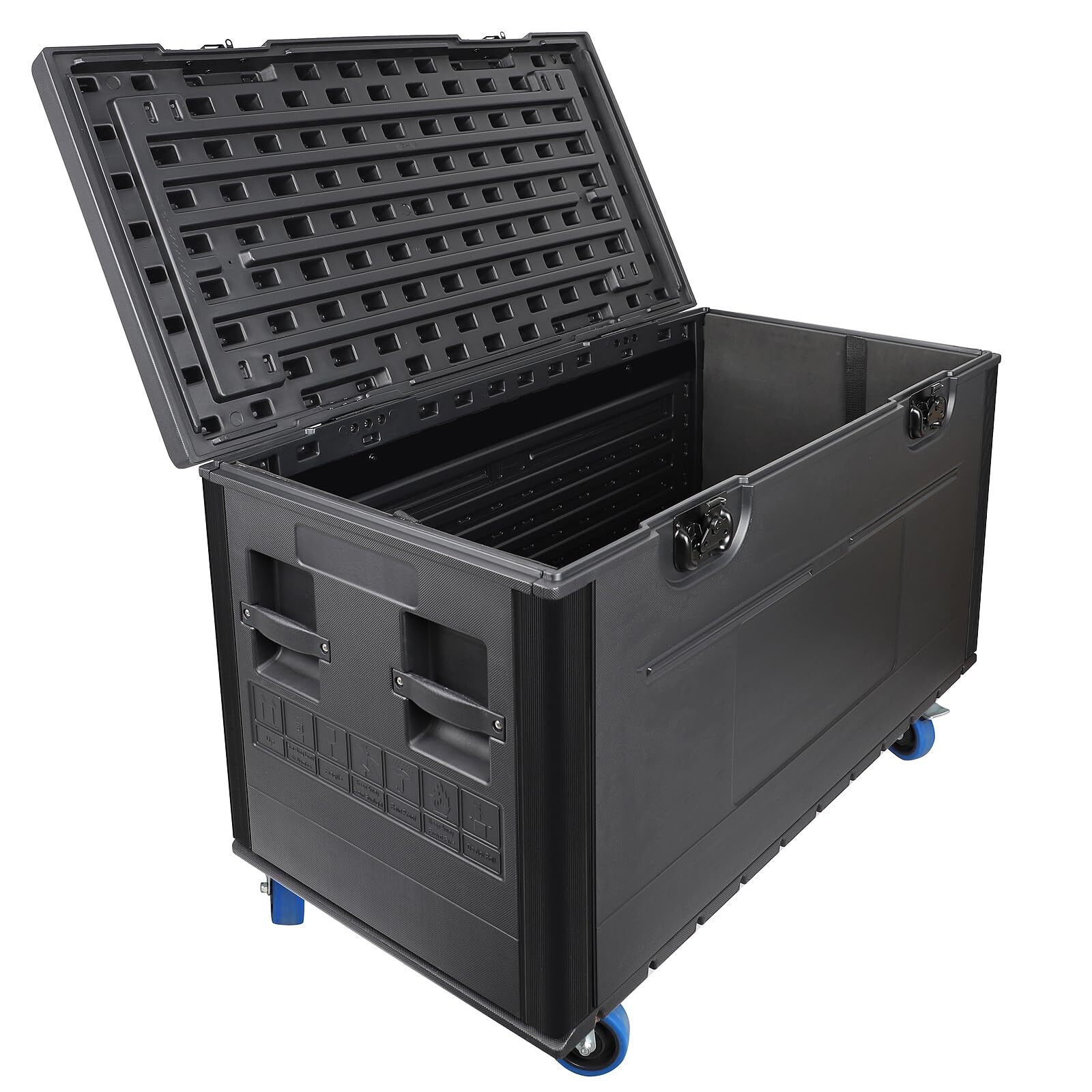 Cable Trunk ATA Road Case Utility Road Trunk Flight Case w/ Wheels for Pro Audio