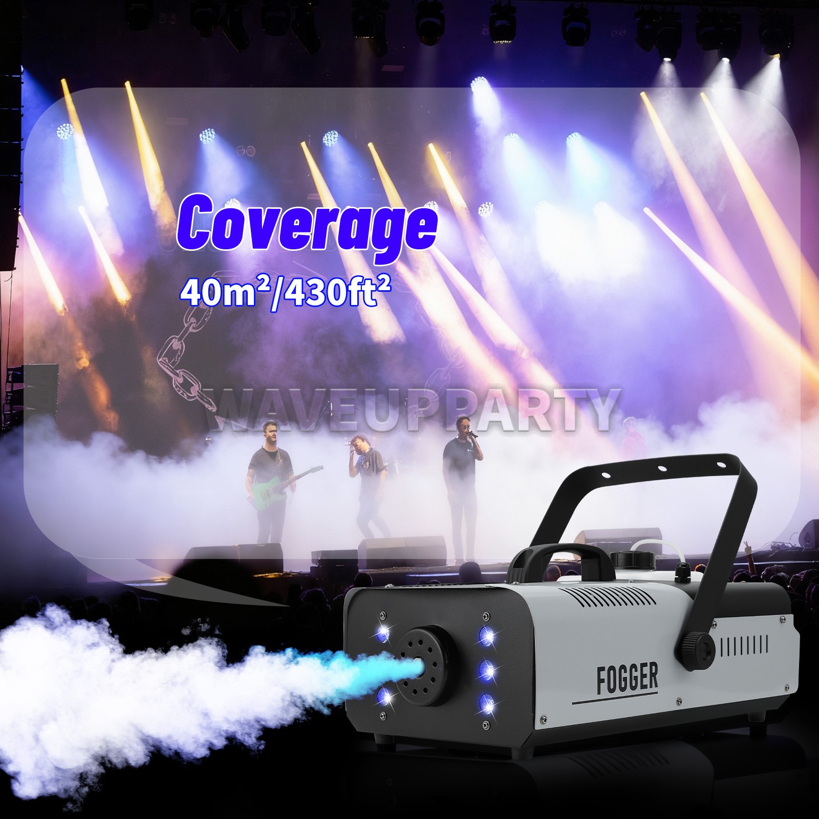 PAIDUN 1500W LED RGB Smoke Fog Effect Machine DJ Event Show Wedding Halloween