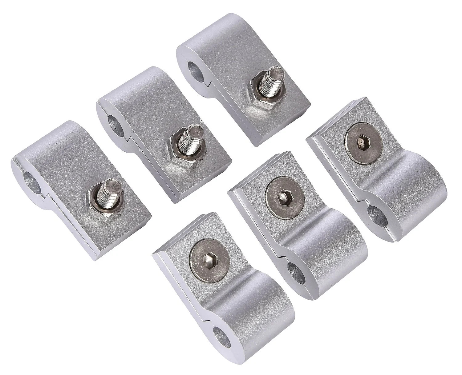 JEGS 82041 Line Clamps 3/16 in. ID 1 in. L x 7/16 in. W x 1/2 in. H Polished Alu