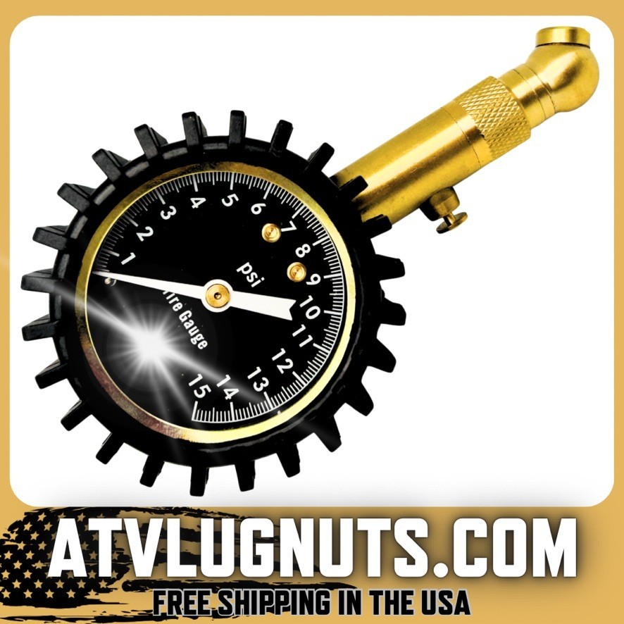 ATV UTV SXS Low Air Pressure Tire Gauge 0-15 Tires Protective Rubber Kawasaki