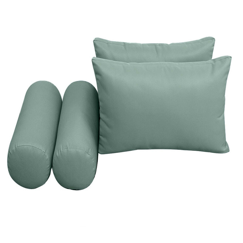 *COVER ONLY*-Style2 Outdoor Bolster Back Pillow Slipcover Knife Edge Twin-AD002
