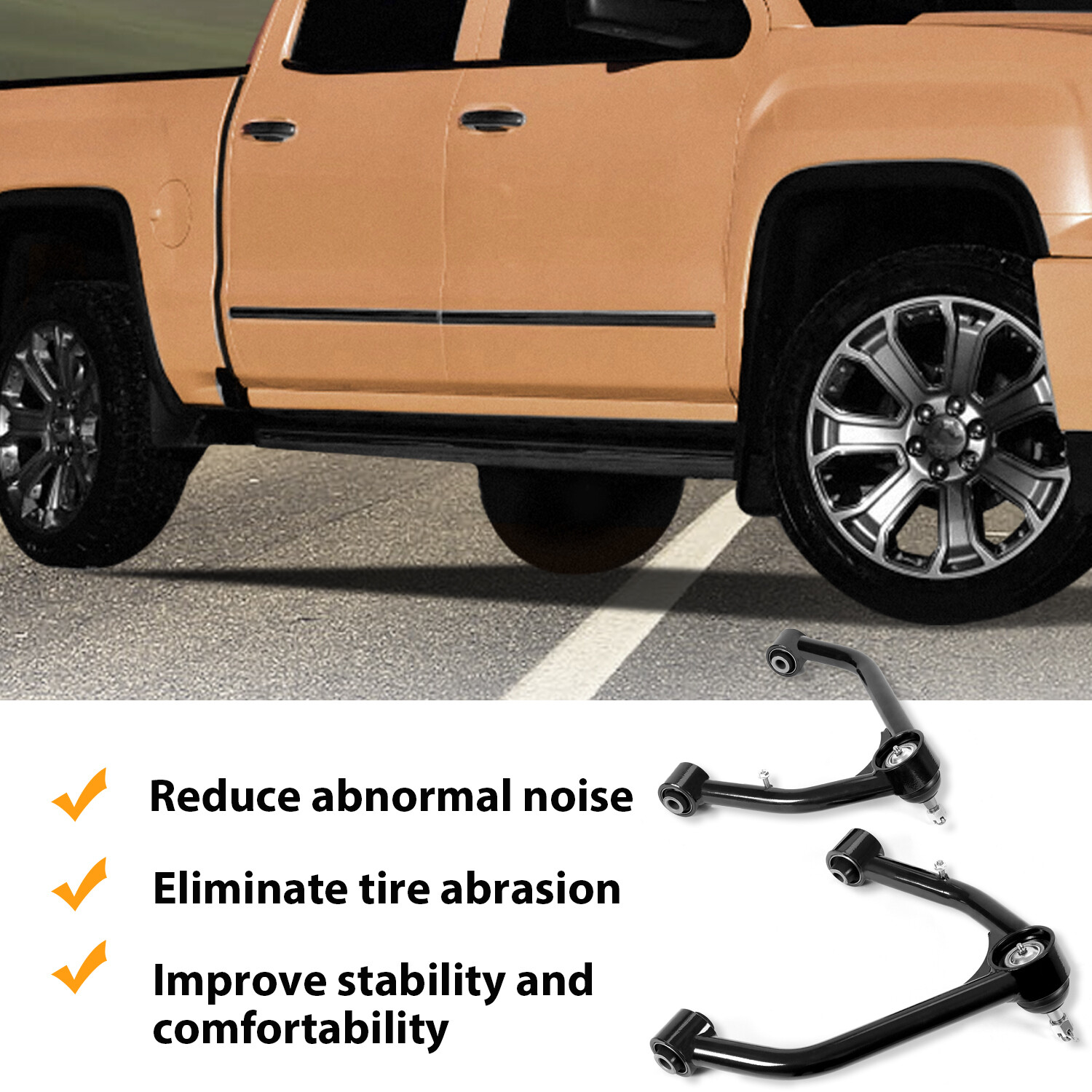 2-4" Lift Front Upper Control Arms for 2007-2018 Silverado Sierra 2WD 4WD STEEL