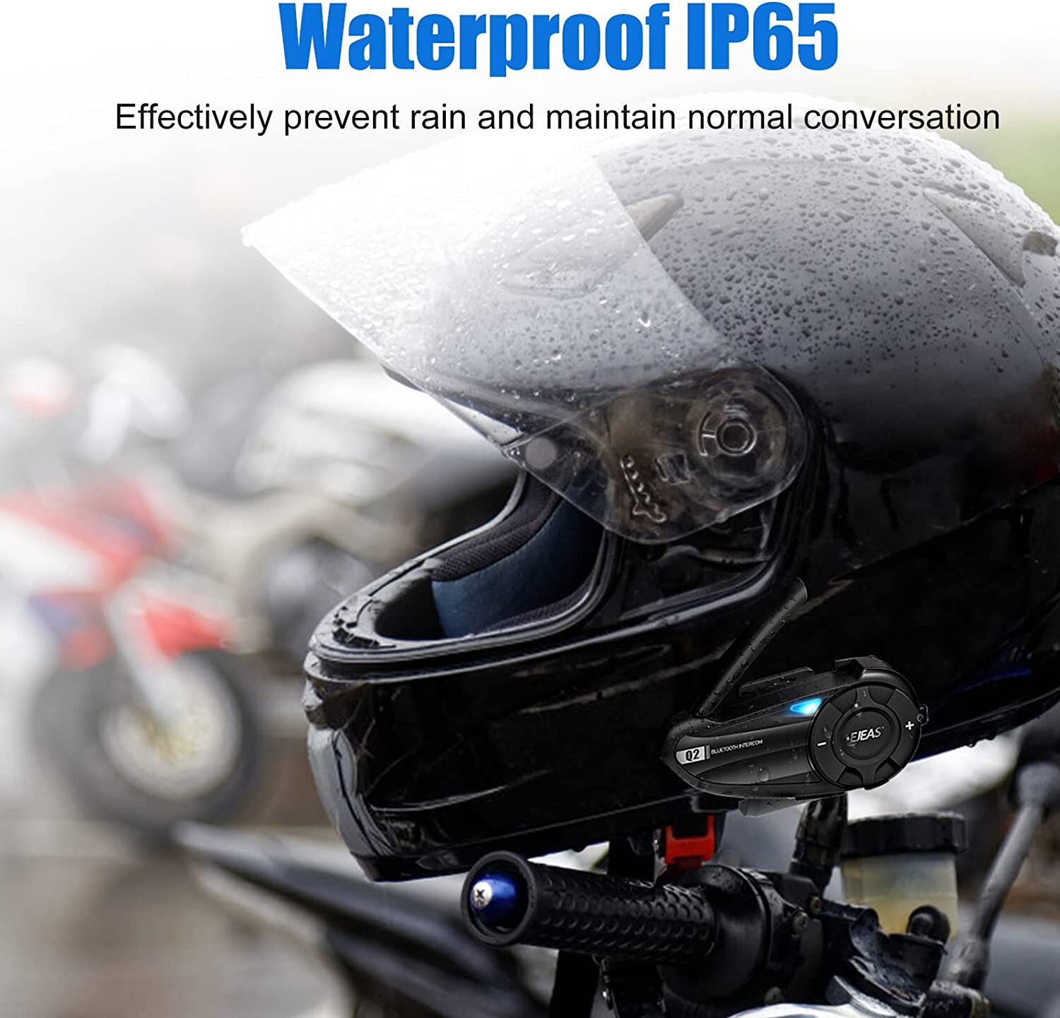2 x Motorcycle Intercom Bluetooth Headset Headphone Noise Reduction CVC 2 Riders