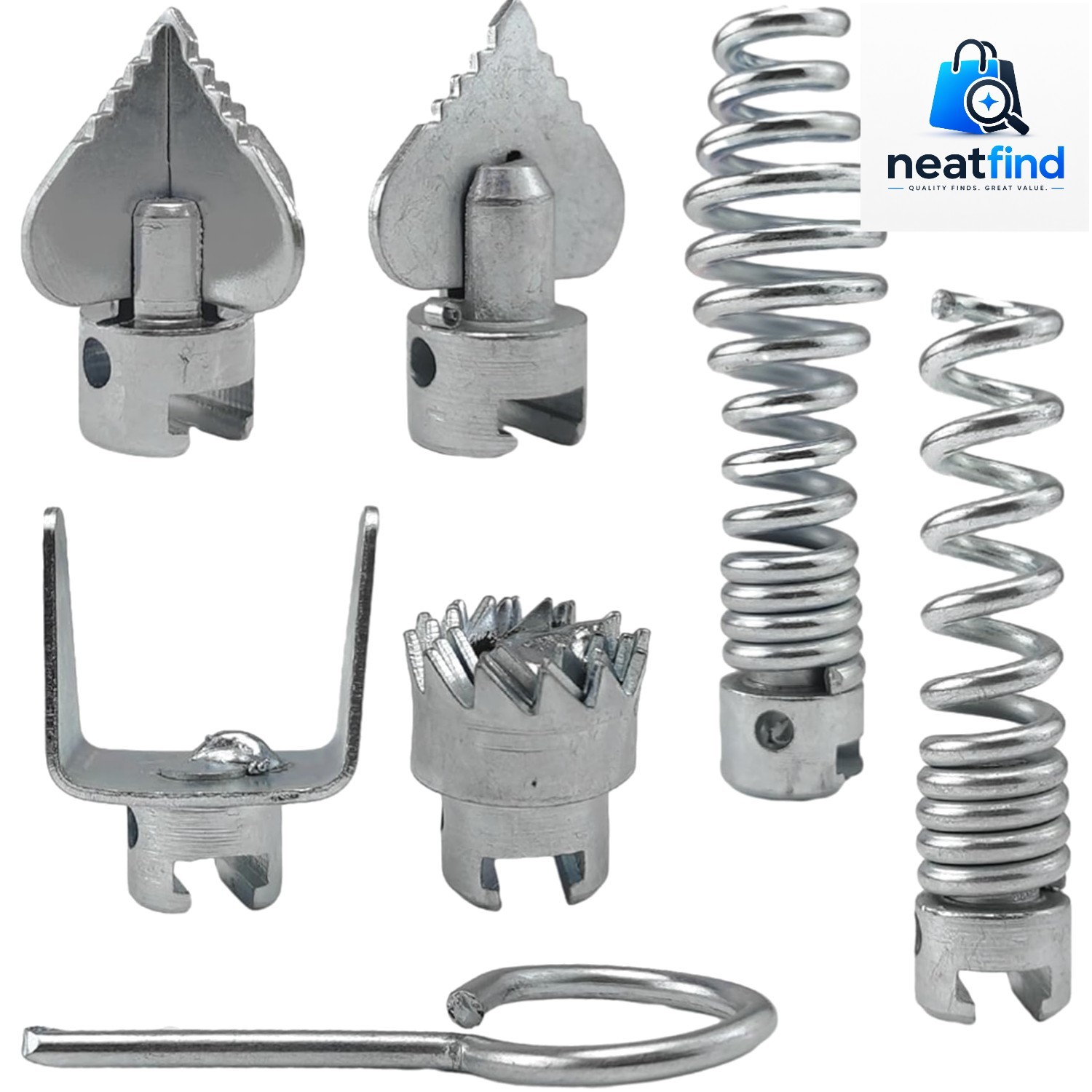 7Pcs Drain Cleaner Combination Cutter Head Set, 16mm Drain Dredging Combinati...