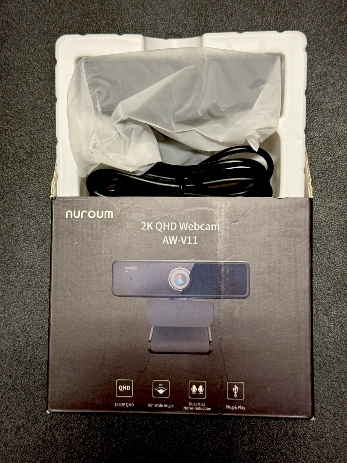 Nuroum 2K QHD Webcam model AW-V11 - Windows / Chrome / Mac / Android