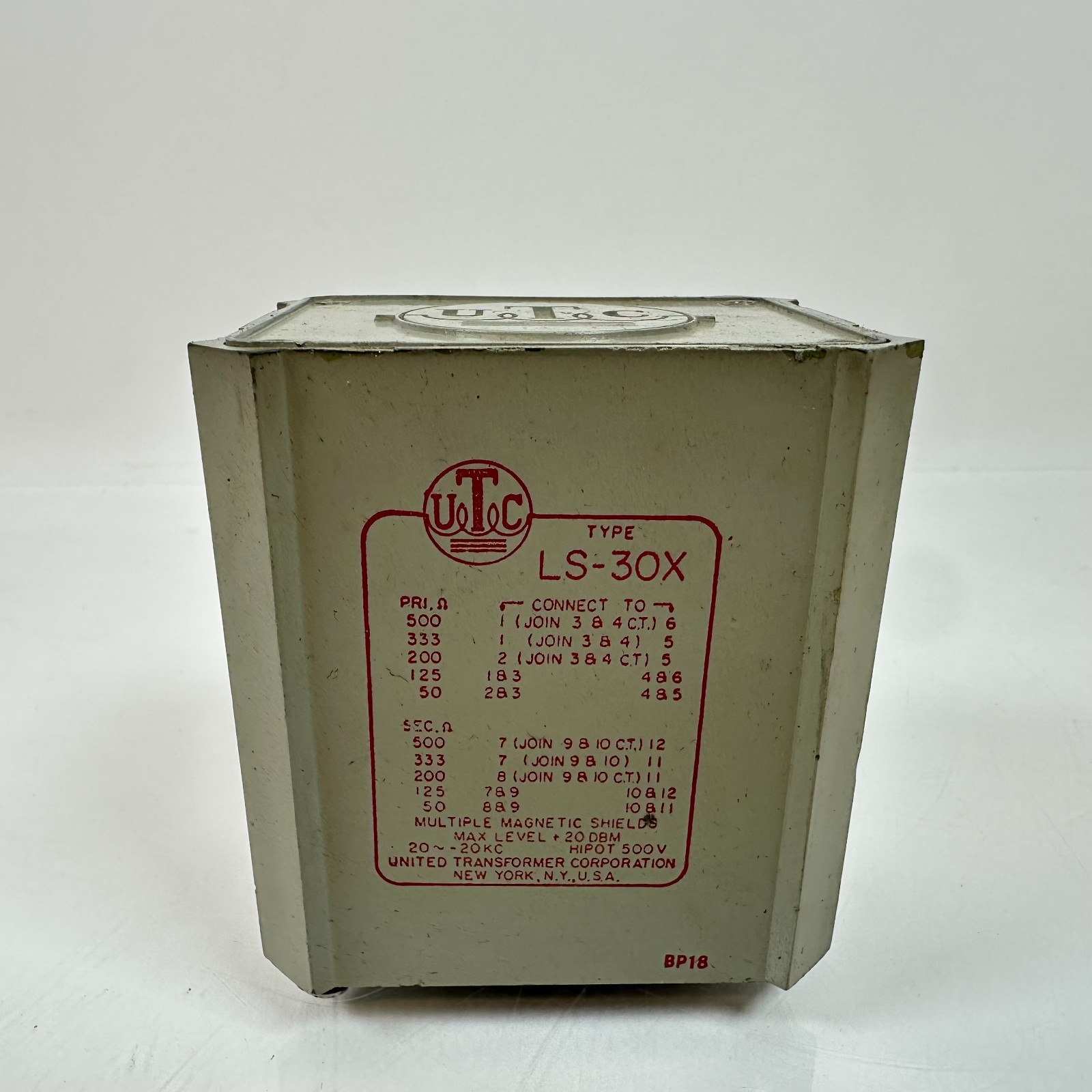 Vintage Orignal UTC LS-30X  Audio Transformer