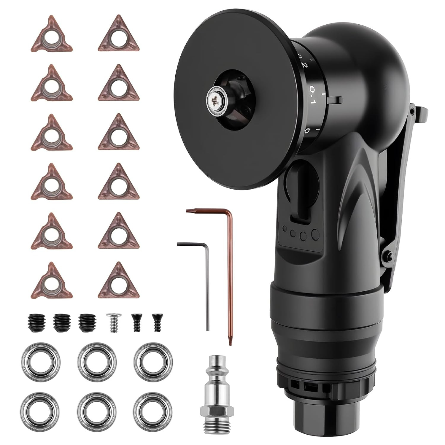 Pneumatic Chamfering Tool, Chamfer Tool with 6 C-Angle & 6 R-Angle Blades, Up...
