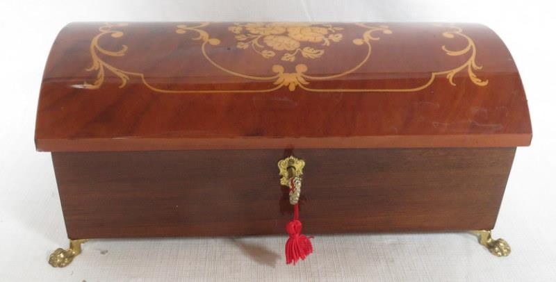 Lovely Wooden Marquetry Music Box by INTARSITALIA "Edelweiss" Made in Italy