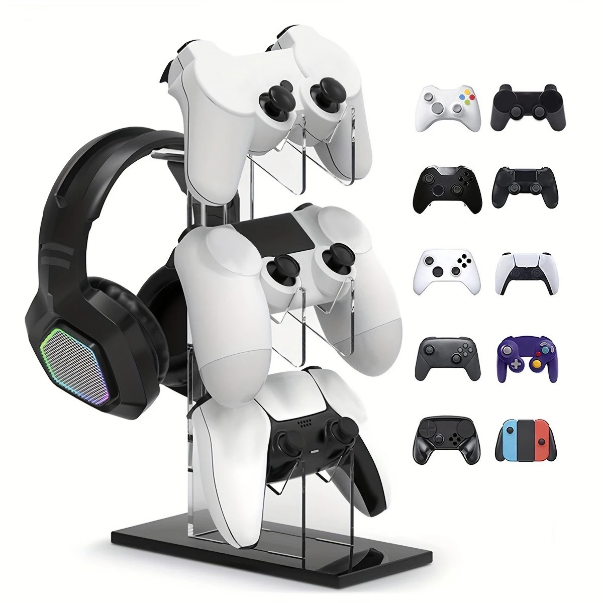 Universal 3 Layer Game Controller And Headphone Holder Stand Display ALL IN ONE