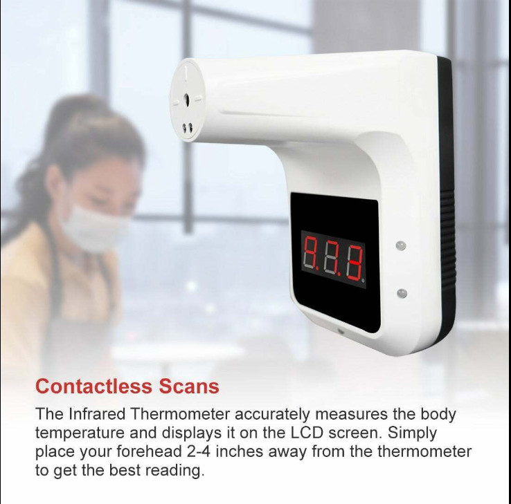 Gorilla Gadgets WMT5 Wall-Mounted Bluetooth Body Thermometer White