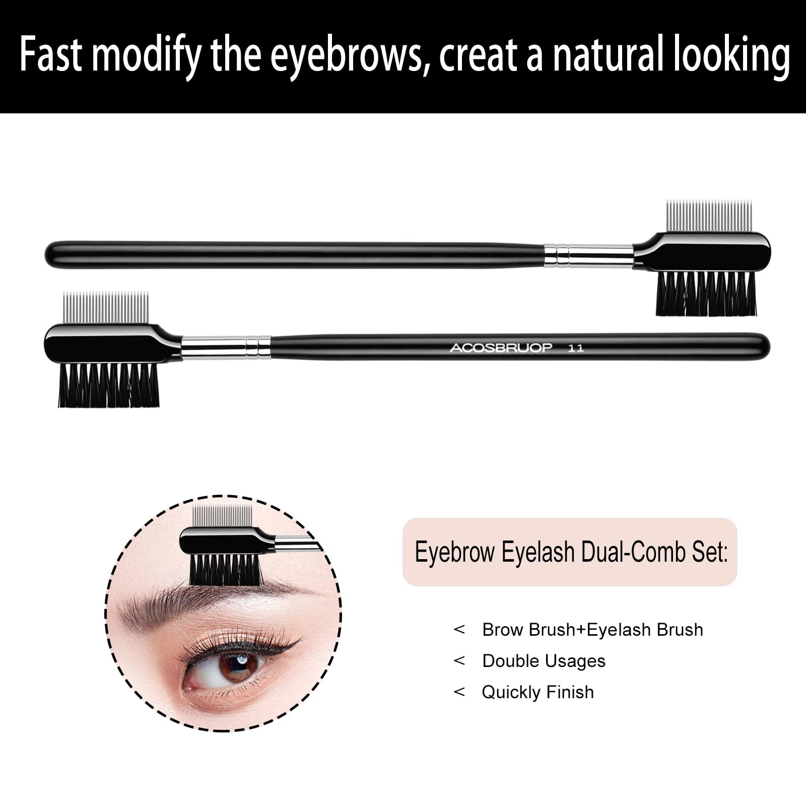 Eyebrow Brush Eyelash Comb Separator for Removing Mascara Clumps Cosmetic