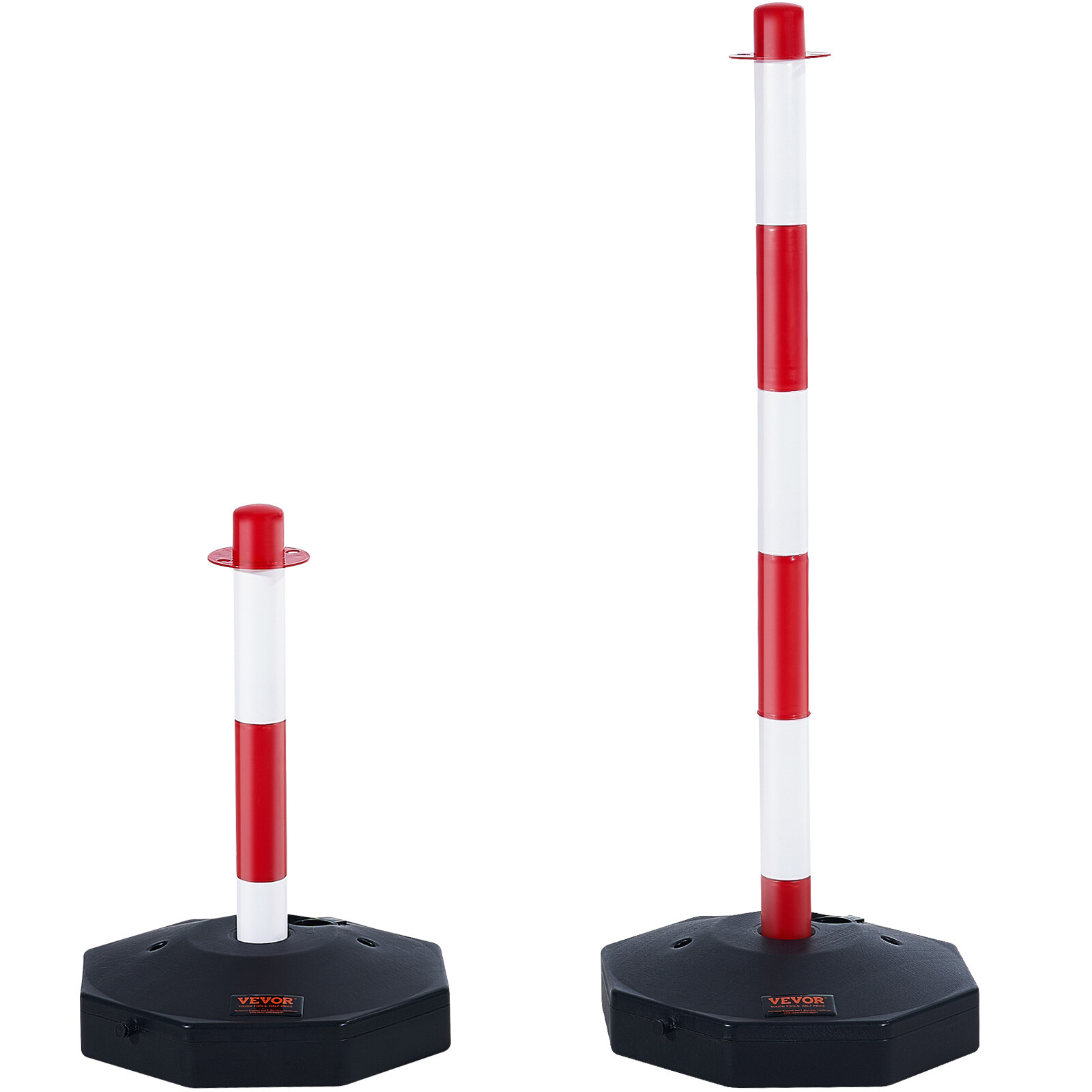 VEVOR 6PCs Traffic Delineator Post Cones with Fillable Base 6.6 FT Chain