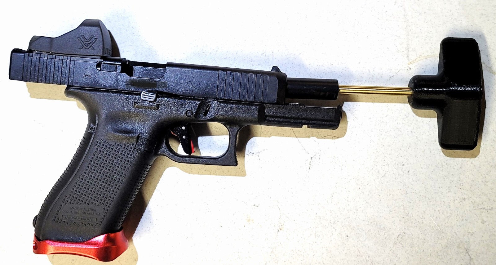  BRASS SQUIB ROD - PISTOL -  USPSA - IDPA  - BRASS - RANGE OFFICER APPROVED 