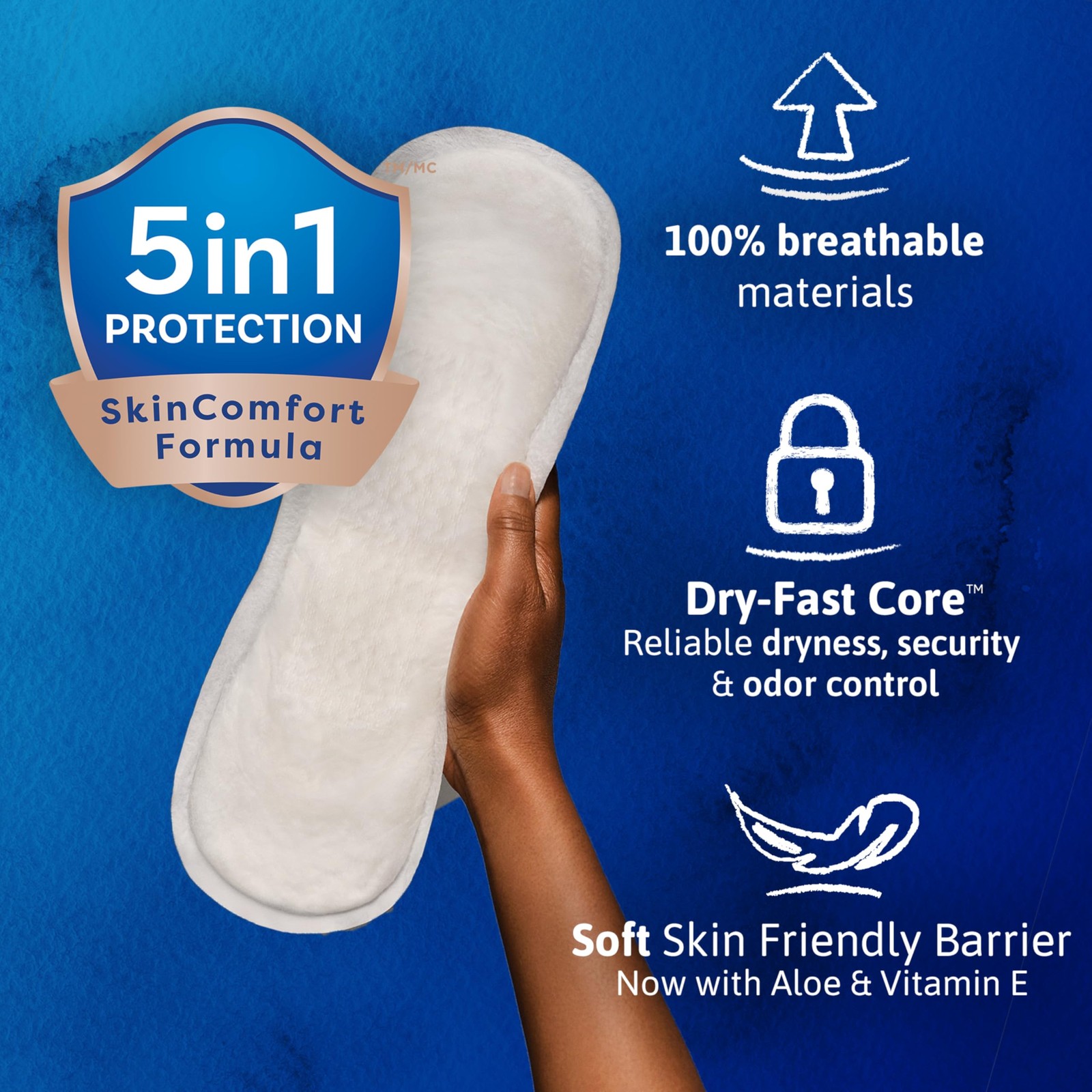 TENA Sensitive Care Maximum Pads, Regular Length, 56 count Regular, White