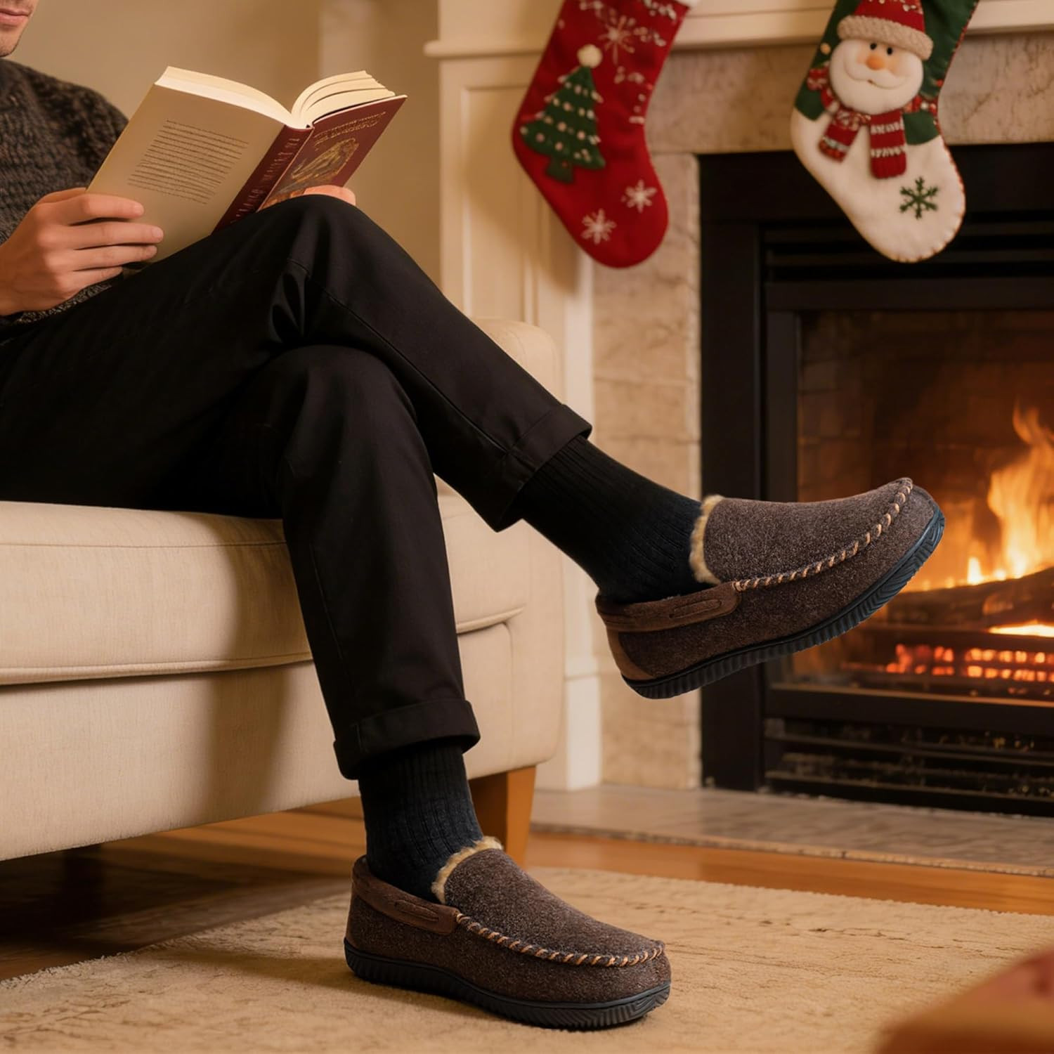 Men'S Hearthfire Memory Foam Moc Slipper