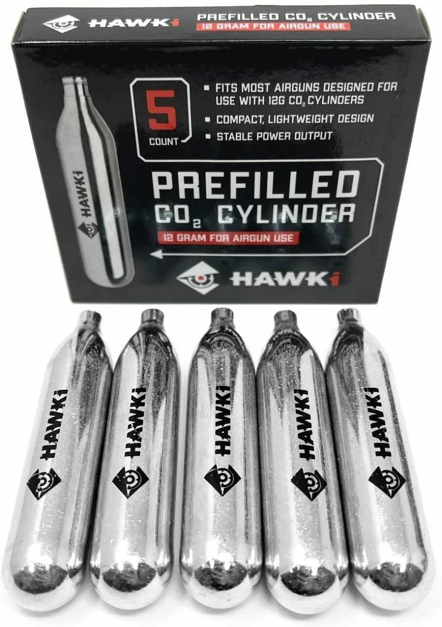 CO2 12 gram Cartridges for Air Guns/Airsoft Pistols/Paintball Gun (5 Pack)