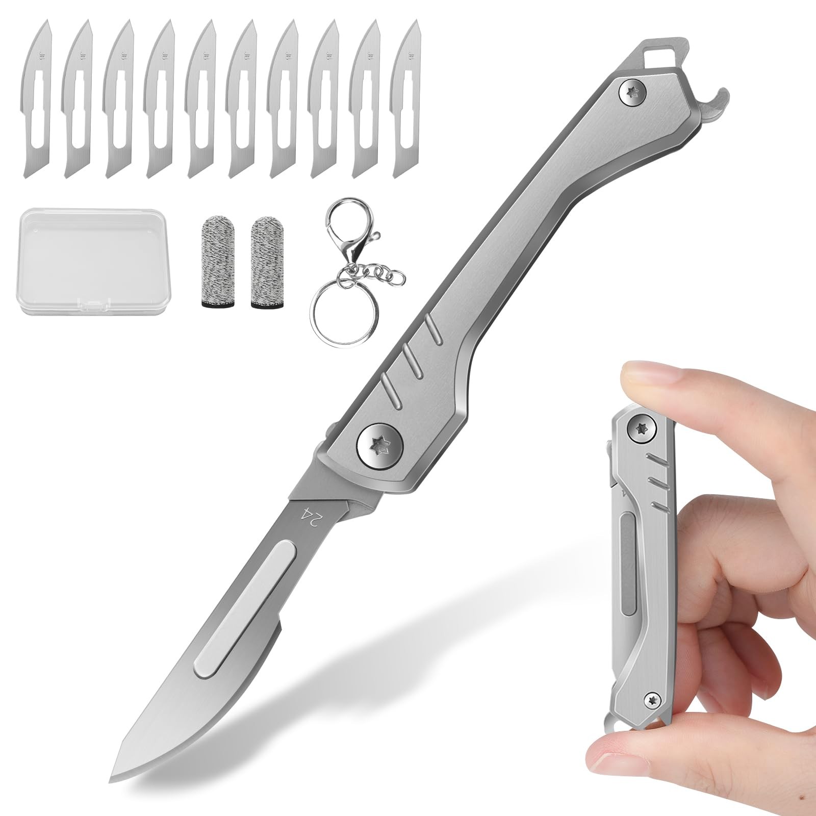 Folding Scalpel Knife, Pocket Keychain Knife for Men, EDC Utility Knives with...