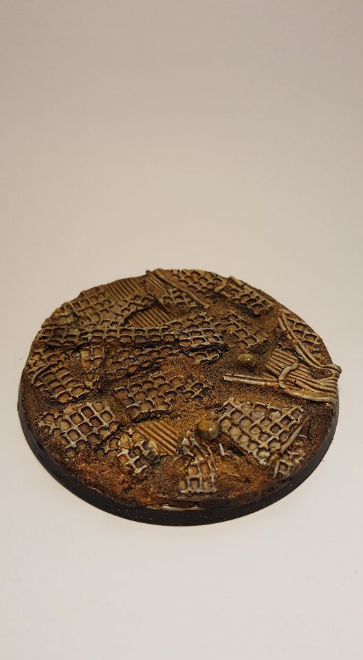 80mm Round RESIN BASE TERRAIN SCENERY RUSTY GRATES WARHAMMER 40K