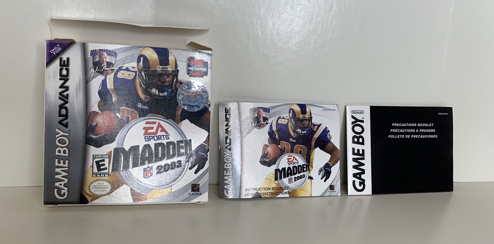 Madden Football 2003 BOX + INSERTS ONLY Gameboy Advance GBA Great condition