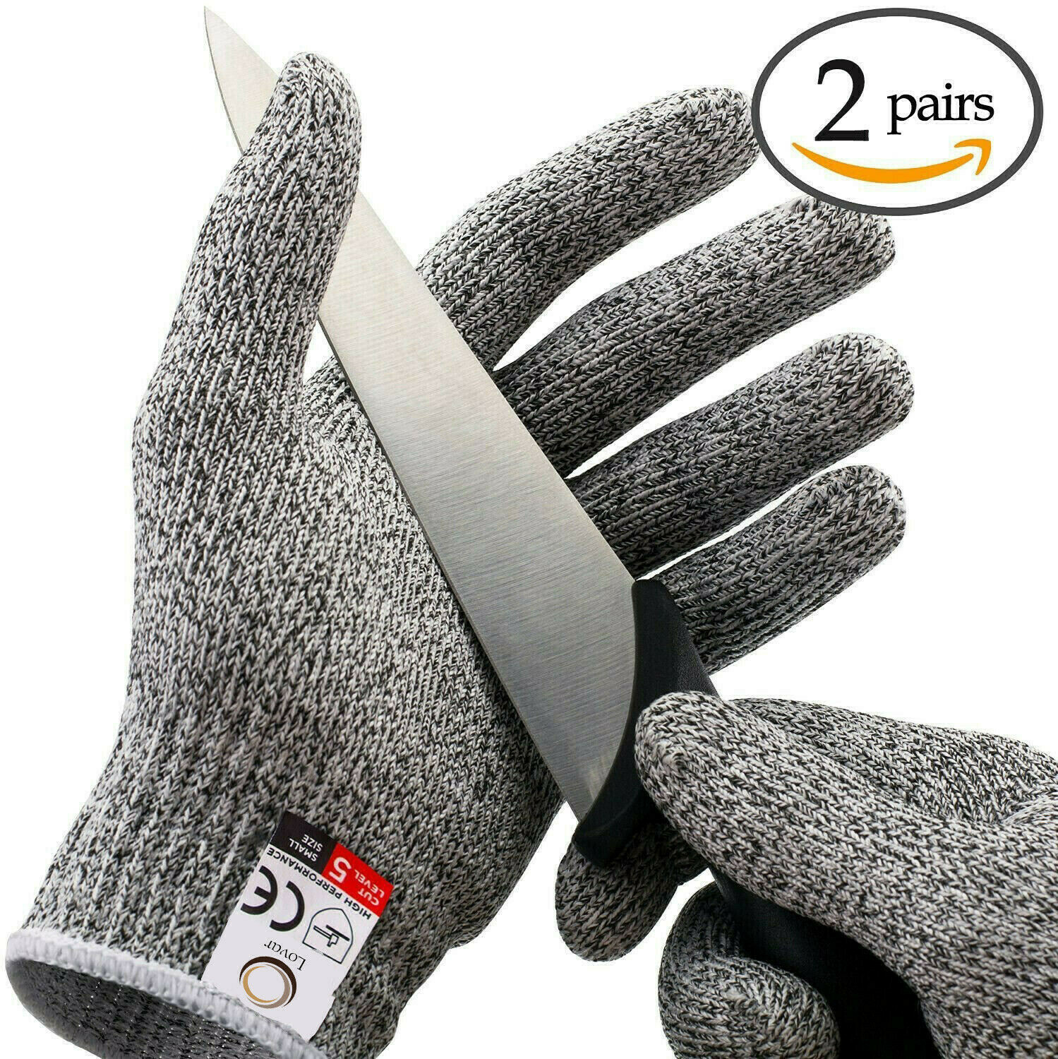 2 Pairs Anti-cut Gloves Safety Cut Proof Stab Resistant Kitchen Butcher Cut-Resi