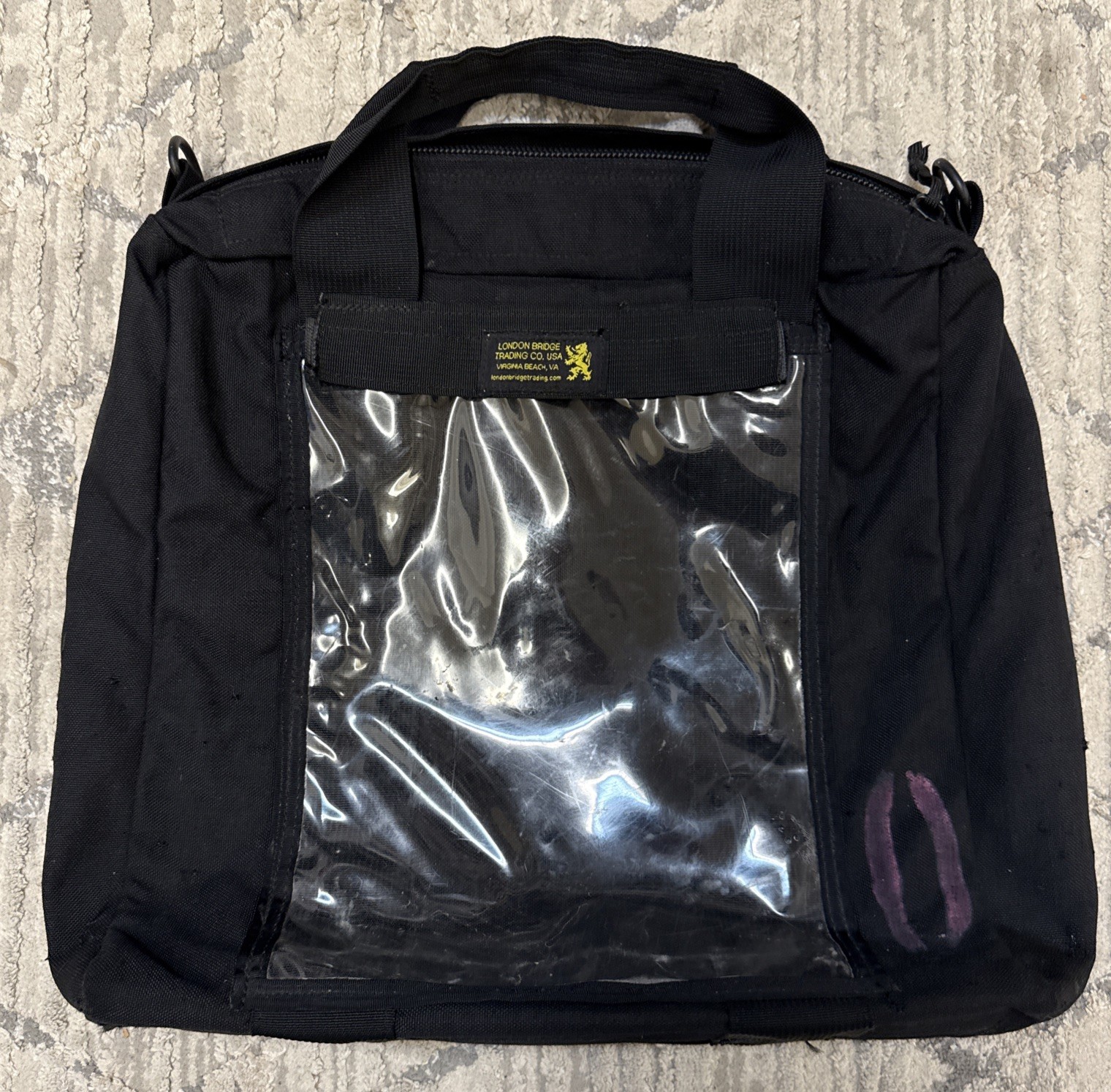 London Bridge Trading Military Gear Bag Black LBT  With Window Pouch 17”x16”x5”